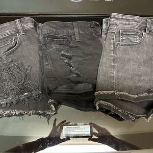 3 pairs of blue denim shorts 2 pairs American eagle one pair kancan